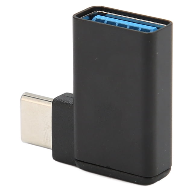 Connecteur USB Femelle vers USB C Mâle, Structure Simple Stable Portable Adaptateur USB 90 Degrés vers Type C Plug and Play Mini pour PC pour Cellulaire