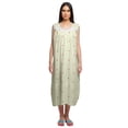 thumbnail image 1 of Moomaya Printed Womens Button Placket Mid Long Nightdress Cotton Night Gown, 1 of 5