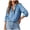 Blue, variant on Women's Denim Shirt Women Chambray Jean Western Shirts Long Sleeve Button Tops