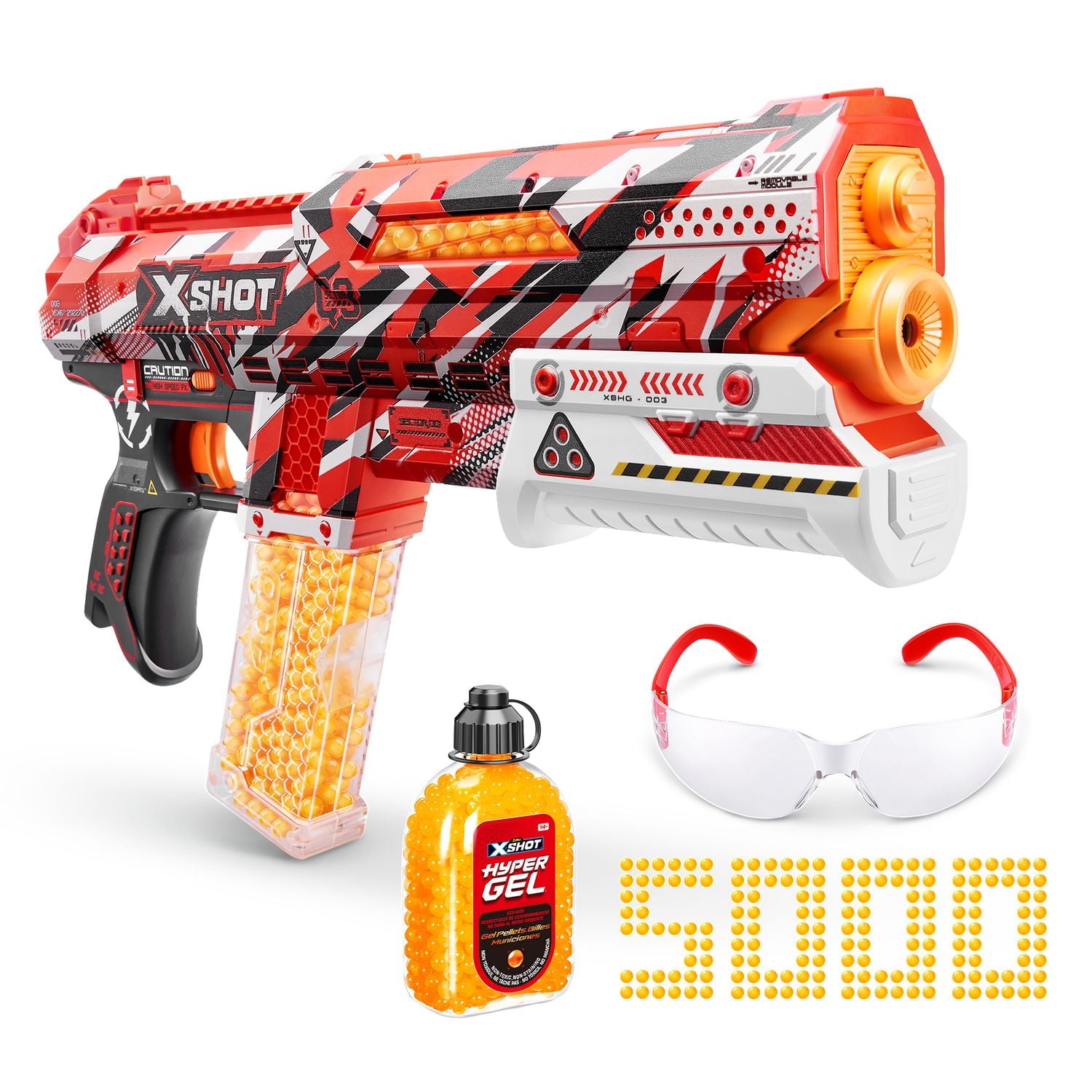 XSHOT Hyper Gel Clutch Blaster, Manual Prime Gel Blaster & 5,000