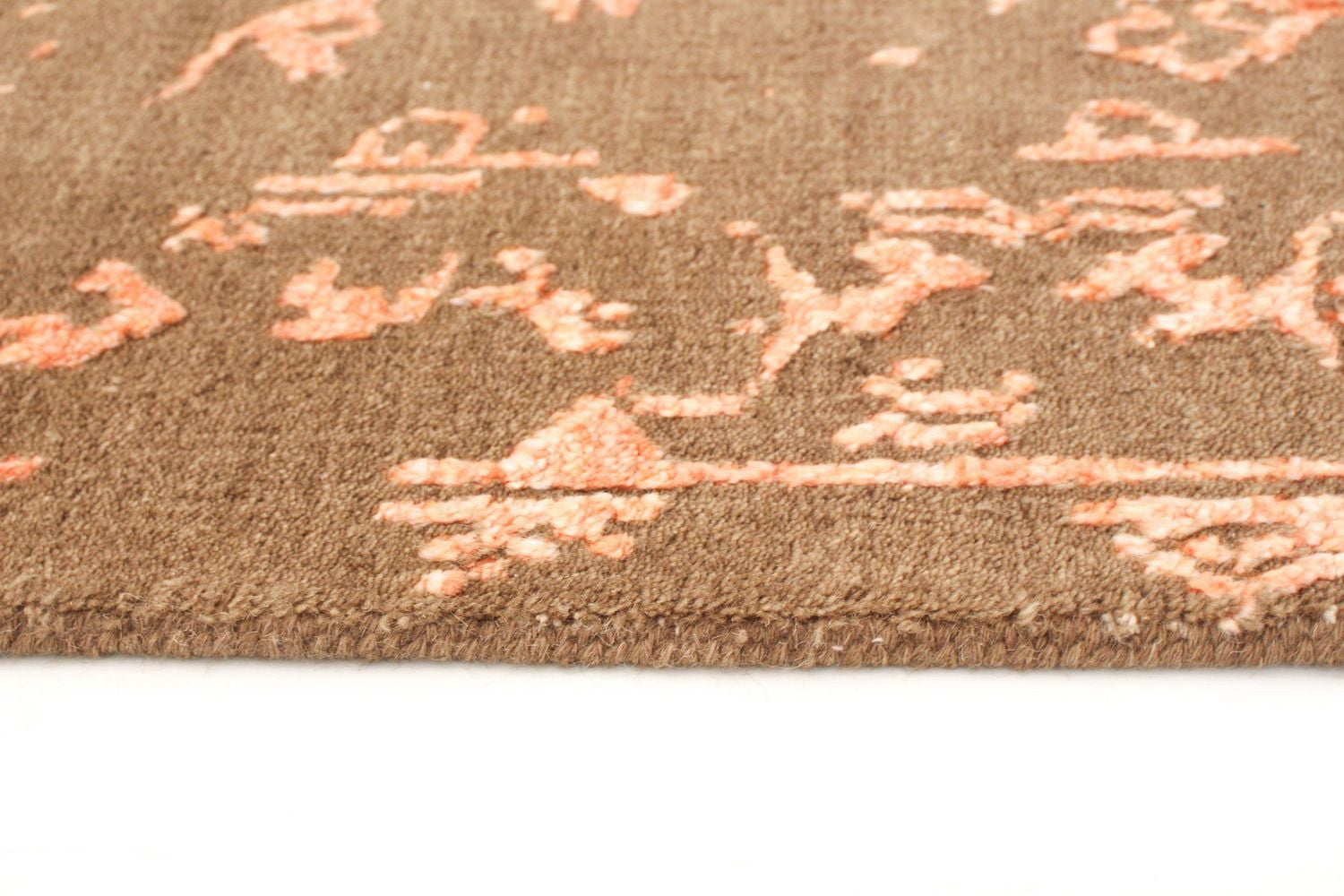 ECARPETGALLERY Tapis Noué à la Main pour Salon, Salle à Manger et Chambre à Coucher Contemporain Collection La Seda 5'5" x 7'10" en Brun