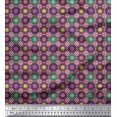 thumbnail image 1 of Soimoi Modal Satin Fabric Floral Mandala Print Fabric by The Yard 42 Inch Wide, 1 of 3