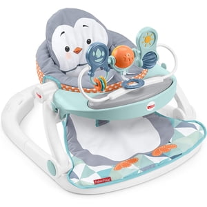 Fisher-Price Sit-Me-Up Chaise pour bébé portable avec bac à snack & Jouets, Penguin Island