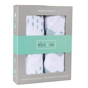 Bassinet Sheet Set 2 Pack 100% Jersey Cotton for Baby Girl and Baby Boy by Ely's & Co. - Sage Green Diamond Design by Ely's & Co.