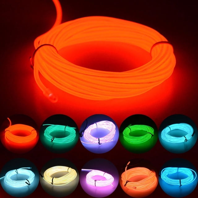 1-5M Felexible Flash LED Neon Light Glow EL Strip Tube Wire Rope Battery Case New 2019