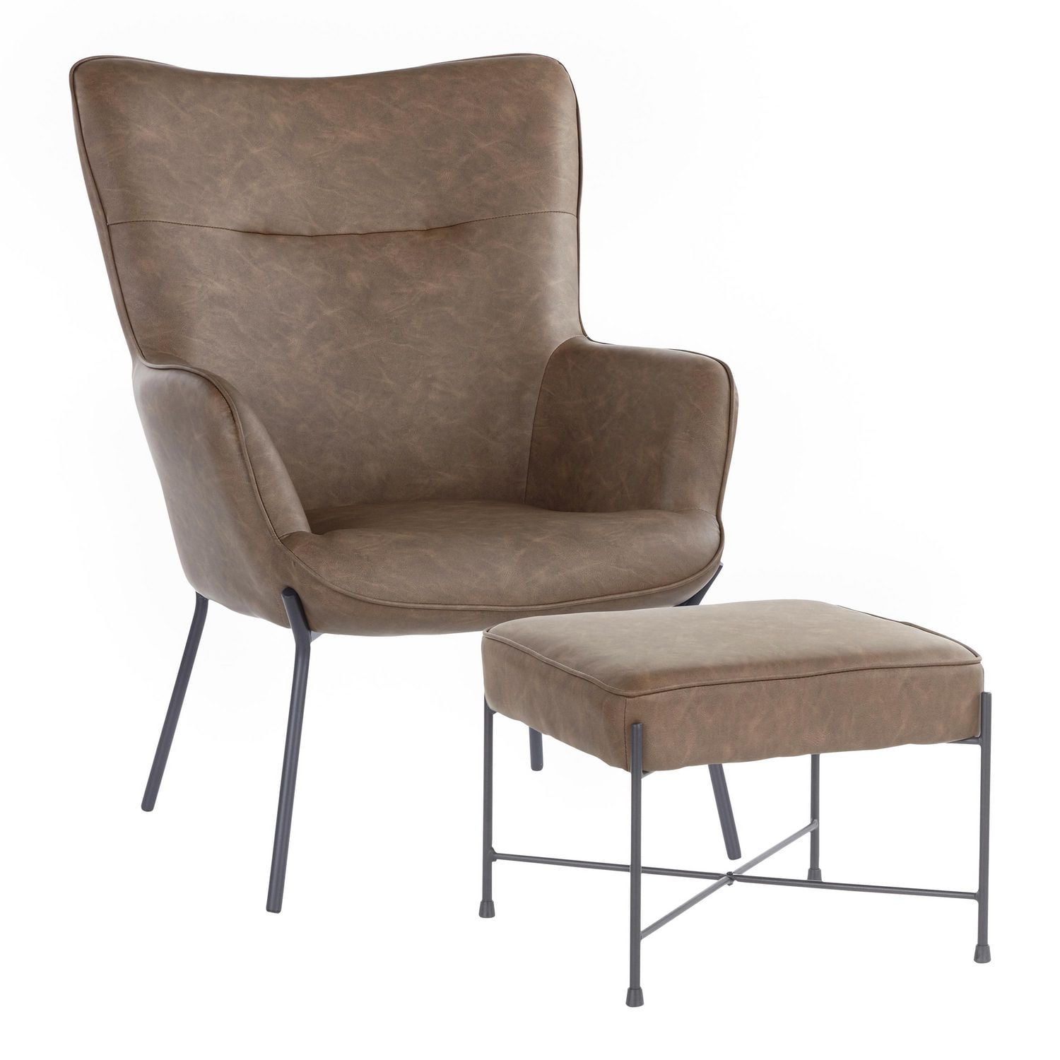 Chaise contemporain Izzy <br>et pouf, par LumiSource