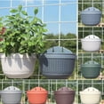 thumbnail image 2 of Pot de Plante Suspendu au Mur en Rotin Imitation, Panier de Clôture Semi-Circulaire en Résine pour Balcon, Jardin, Intérieur, 2 of 7