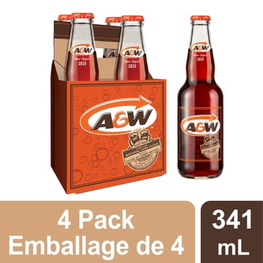 Paquet de 4 bouteilles de Root Beer A&WTM de 341 ml