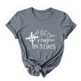 thumbnail image 5 of EGNMCR Chemises de Pâques pour Femmes Manches Courtes Imprimé de Pâques Décontracté Col Rond T-Shirts pour Femmes, 5 of 5