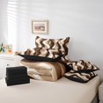 thumbnail image 4 of Erosebridal Brown Geometry Bedding Sets Queen Size, Abstract Ombre Comforter Sets with Sheets, Stripes Artwork Reversible Bed Sheets Set, Ultra Soft Room Decor, 7-Piece, 4 of 6