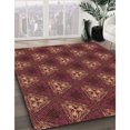 thumbnail image 3 of Ahgly Company Tapis d'Intérieur Ronds de Style Transitionnel Lavables à la Machine, Rouge Châtaigne, 4 Pieds Rond, 3 of 7