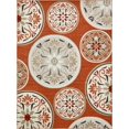 thumbnail image 1 of Unique Loom Collection Moderne Sculptée Tapis d'Intérieur et d'Extérieur Flatweave Transitionnel Floral, 9 x 12 Pieds, Terre Cuite/beige, 1 of 2