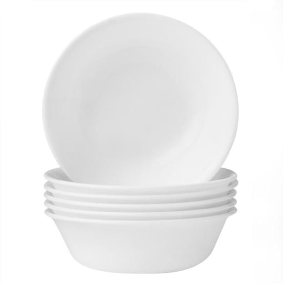 Corelle Winter Frost White 18 oz Glass Cereal/Soup Bowl (Set of 6)