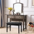 thumbnail image 3 of Gymax Banc Clavier de Piano en Cuir PU Coussin Rembourré Double Siège Rangement, 3 of 6