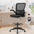 thumbnail image 3 of Costway Tall Office Chair Adjustable Height w/Lumbar Support Flip Up Arms, 3 of 10