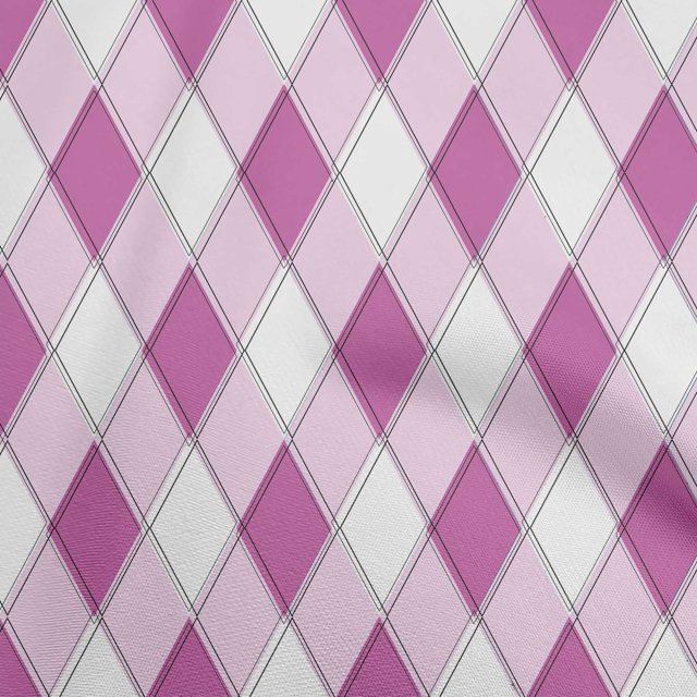 oneOone Polyester Spandex Purple Fabric Argyle Craft Projects Decor Fabric Printed By The Yard 56 Inch Wide