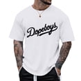 thumbnail image 4 of T-shirt à Manches Courtes pour Homme, Coupe Ample, Col Rond, Imprimé de Lettres, Décontracté et Populaire, 4 of 4