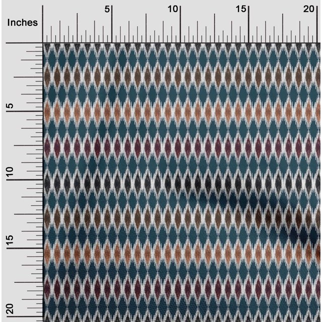oneOone Coton Flex Tissu Imprimé Argyle Ikat BTY 40 Pouces de Large