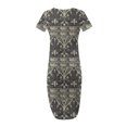 thumbnail image 4 of Ovzne Robes pour Femmes Robe pour Femme Mode Robe Décontractée Imprimée à Manches Courtes à Col Rond avec Poches Robe pour Femmes à Manches Courtes Imprimée Liquidation, 4 of 6