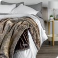 thumbnail image 3 of Bare Home Faux Fur Blanket - 60" x 80" - Ultra Soft Fleece - Oversized, Variegated Mocha, 3 of 5