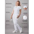 thumbnail image 3 of Adar Addition Go-Higher Scrub Set For Women - Notched V-Neck Scrub Top & Skinny Cargo Scrub Pants, 3 of 7