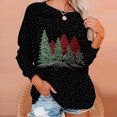 thumbnail image 1 of Chandail en Molleton de Noël pour Femmes 2023 Hauts Imprimé de Noël Col Rond Chandail Blouse Ample Sans Capuche en Liquidation, 1 of 7