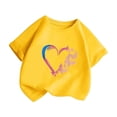 thumbnail image 3 of WEAIXIMIUNG Chandail à Manches Longues pour Enfants Fille Mignonne à Motif Col Rond T-Shirt à Manches Courtes T-Shirt d'Été Décontracté Hauts, 3 of 5