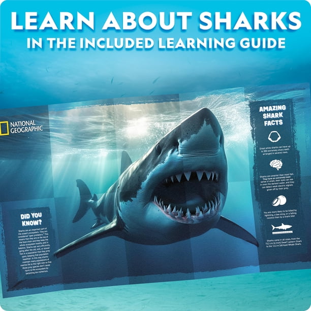 National Geographic Motorized Shark 3D Puzzle - 45-Piece 3D Wood