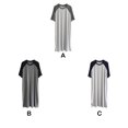 thumbnail image 2 of serony Chemise de Nuit pour Homme Coton Raglan Vêtement de Nuit Robe de Pyjama Légère Respirante Col Rond Chemise de Sommeil Nuisette à Empiècements Noir/gris Foncé TTTTG, 2 of 9
