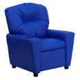 thumbnail image 1 of Contemporary Blue Vinyl Kids Recliner with Cup Holder, 1 of 9