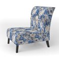thumbnail image 3 of Designart « Élégance Néo-Victorienne : Motif de Roses Bleues II » Fauteuil d'Appoint Rembourré à Motif de Roses Bleues - Fauteuil de Style Champêtre pour Salon, 3 of 7