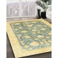 thumbnail image 2 of Ahgly Company Indoor Round Abstract Mustard Yellow Oriental Area Rugs, 4' Round, 2 of 6