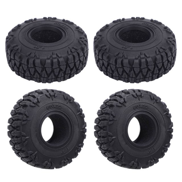 RC Crawler Tire with Hub, High Simulation Plastic RC Wheel Tire for Axial SCX24 1/24