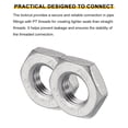 thumbnail image 3 of 8Pcs Cast Pipe Fitting Hex Locknut, 304 Stainless Steel Hex Lock Nut PT 1/8" Female Thread for Plumbing Fixed, 3 of 5