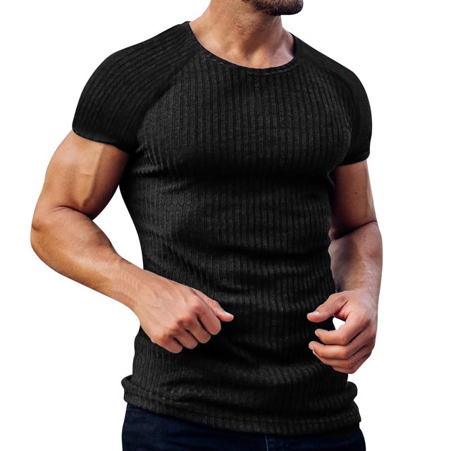 BOBOGOJP T-Shirts Graphiques pour Hommes Grande Taille Manches Courtes Col en V Mode (Noir,m)