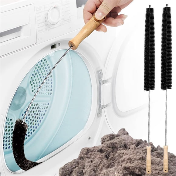 Riforla 2 Pack Dryer Vent Cleaner Kit Dryer Lint Brush Bendable Washer Pipe Cleaning Brush Refrigerator Coil Brush Cleaning Brush Black One Size