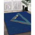 thumbnail image 3 of Ahgly Tapis d'Intérieur Lavable en Machine Carré Transitionnel Bleu, 5 Pieds Carré, 3 of 7