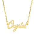 thumbnail image 1 of KISPER Collier Pendentif Prénom Personnalisé en Acier Inoxydable Plaqué Or 18K, Cristal, 1 of 6