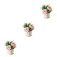 thumbnail image 1 of relayinert Simulation Flower Set Low Maintenance Easy To Clean Fake Peony Silk Hydrangea Flower Silk Artificial Flowers With Vase rose pink 3Set, 1 of 6