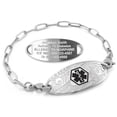 thumbnail image 1 of MedicEngraved Stainless Steel Custom Medical Alert Bracelet - 4mm Paperclip Link, 1 of 8