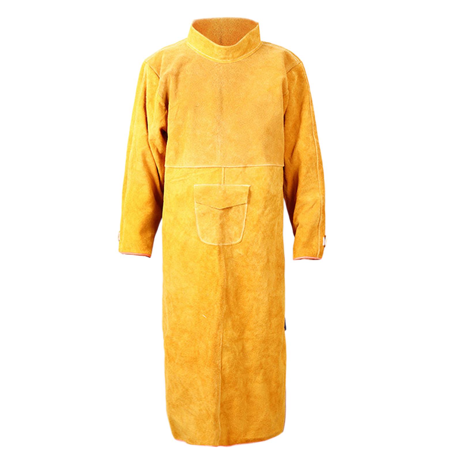 koolsoo Welding Apron Flame Resistant Cowhide Coat Protective Clothing Suit 130cm