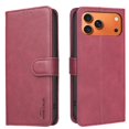 thumbnail image 1 of Wallet Case for iPhone 17 Pro RFID Blocking Flip Cover with Card Slots & Kickstand Red, 1 of 7