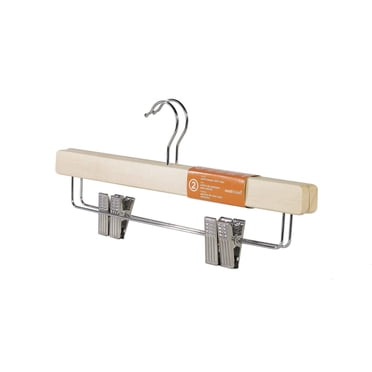 neatfreak! Wood Pant Hanger with Clips, pack of 2