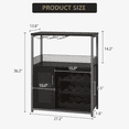 thumbnail image 4 of Wine Bar Rack Cabinet with Detachable Wine Rack, Bar Cabinet with Glass Holder, Small Sideboard, Buffet Cabinet with Mesh Door, Wine Storage Cabinet with Storage, 4 of 4