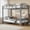 Grey, variant on Eastvita Twin Gray Metal Twin-Over-Twin Bunk Bed Frame with Heightened Arched Guardrail/Safety Ladder - Sturdy Steel Bed for School Bedroom/Easy to Assemble
