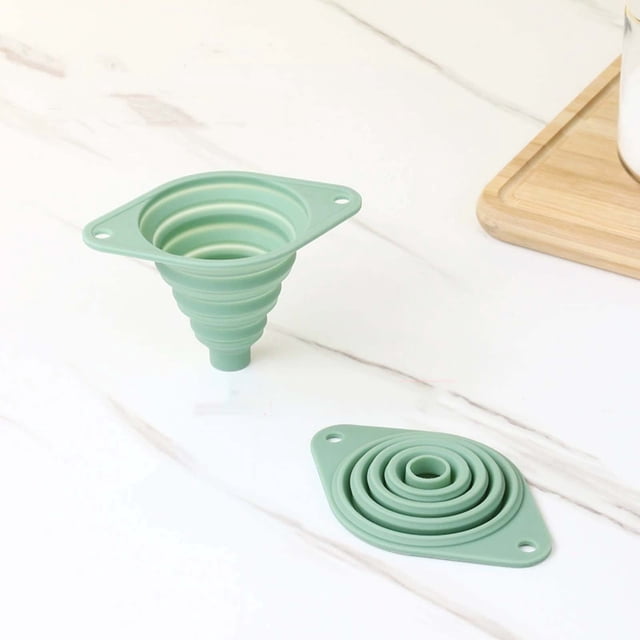 Silicone Funnel,Kitchen Folding Funnel,Small Large Funnel For Filling Bottles,Food Grade Collapsible Funnel For Oil Vinegar Wine Liquid Powder Transfer,Reusable Dishwasher Safe Kitchen Funnel