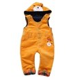 thumbnail image 1 of KIDSCOOL SPACE Baby Denim Overall,Hooded Little Kid Jean Jumper,Brown,2-3 Years, 1 of 3