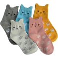 thumbnail image 1 of Pairs Cotton Socks for Women Size 4-7 Over-ankle Length Animal Themed Cute Patterns, 1 of 4