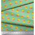 thumbnail image 2 of Soimoi Rayon Fabric Cup,Plate & Chick Cartoon Printed Fabric 1 Yard 56 Inch Wide, 2 of 3