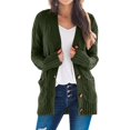thumbnail image 3 of Women Winter Sweater Cardigan Long Sleeve Open Front Button Down Knitwear Coat With Pocket, 3 of 5